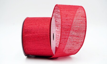 Rood gestreept metallic geweven lint met ijzerdraad_KW0473GC-7-7